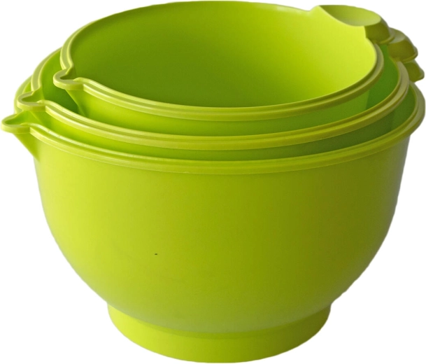 Set klopkommen met tuit en antislip, 3 stuks (2 l, 3 l, 3,5 l)