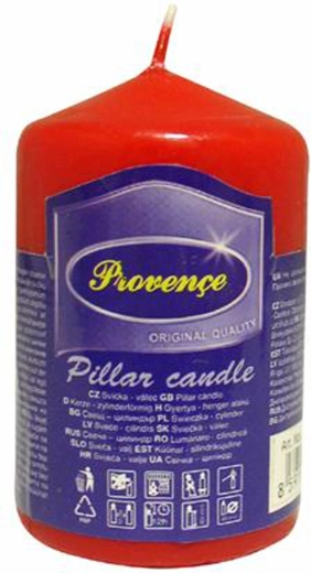 Bougie cylindrique en paraffine rouge 5 × 8 cm