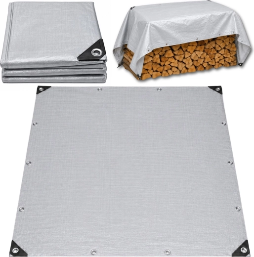 Bâche de protection imperméable avec œillets 300 × 400 cm grise