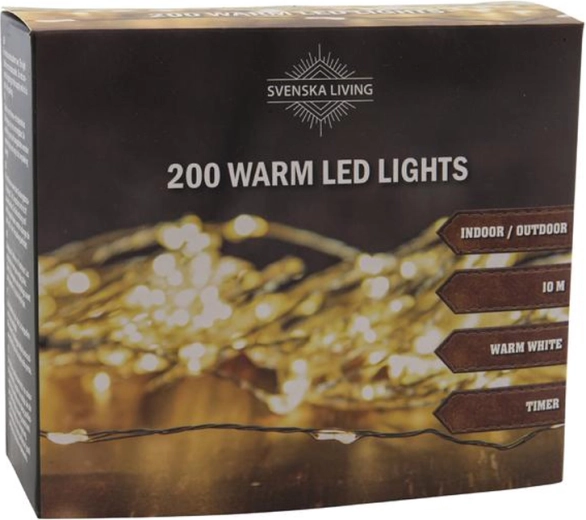 Lichtslinger met timer 200 LED, 10 m