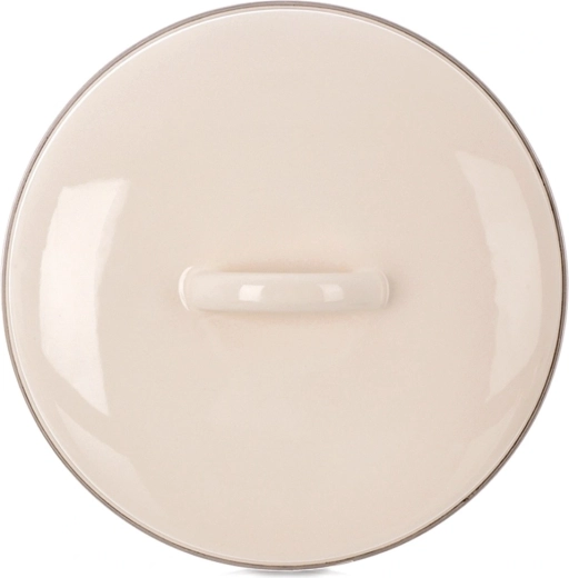 Geglazuurde crèmekleurige deksel 19 cm