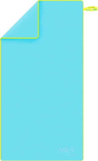 Quick-drying microfiber towel NILS aqua, light blue/green 140 × 70 cm
