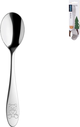 Children’s stainless steel spoon with teddy bear motif
