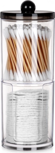 Organiseur à deux niveaux pour cotons-tiges et disques démaquillants