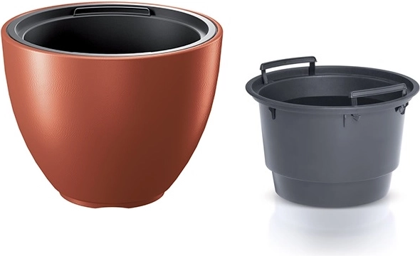 Cache-pot avec insert 29,8 cm, couleur cuivrée