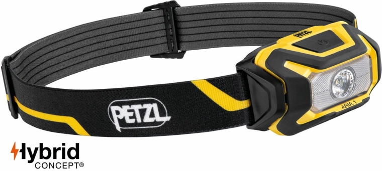 Hoofdlamp Petzl Aria 1 zwart‑geel