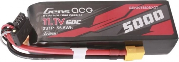 Gens Ace G-Tech LiPo Battery 5000 mAh 11.1 V 60C 3S with XT60 Connector