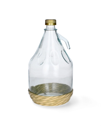 Dame-Jeanne DAMA 3 l avec bouteille en verre et tressage protecteur