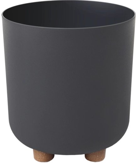 Cache-pot Sofia 19 cm en plastique recyclé – noir