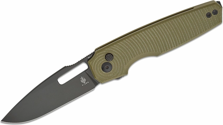 Kizer Dogfish zakmes 8 cm, zwart/groen, G10