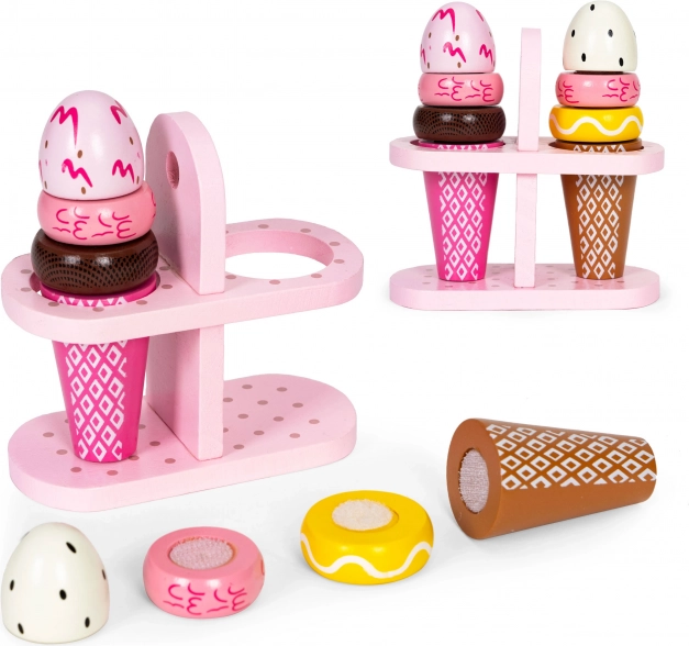 Set of Wooden Ice Creams for Children - 9 Pieces