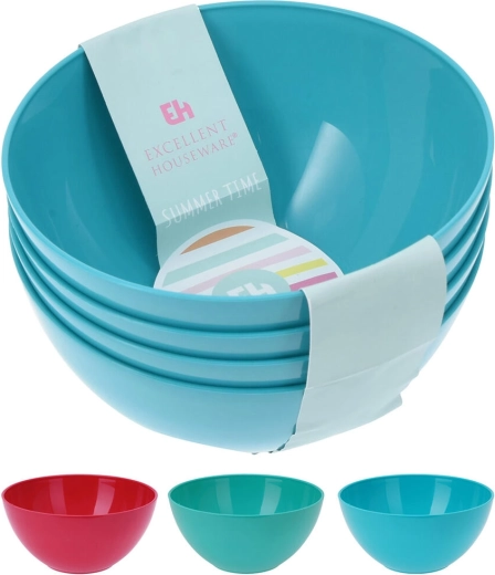 Plastic Bowls 13.7 cm – color mix, set of 4