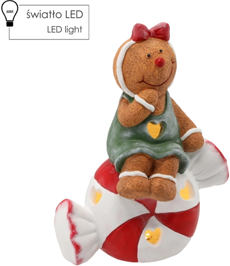 Christmas Figurine – Gingerbread Man with LED Light
