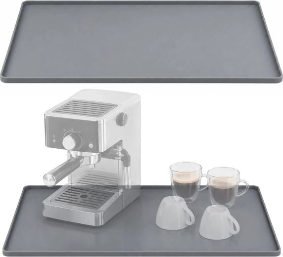 Tapis en silicone gris pour machine à café 40,6 × 61 cm