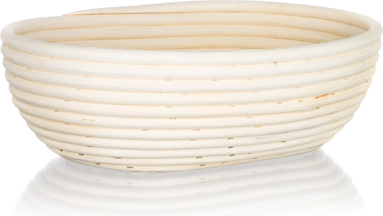 Oval proofing basket for bread 28 × 22 × 9 cm made of natural rattan