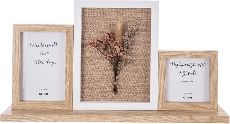 Beiger Holz-Fotorahmen für 3 Fotos