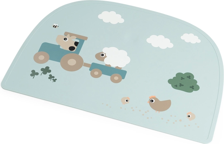 Done by Deer silicone placemat tiny farm blue