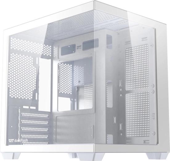 DARKFLASH B275 PC Case – White, 270° Panoramic Glass, M-ATX/ITX