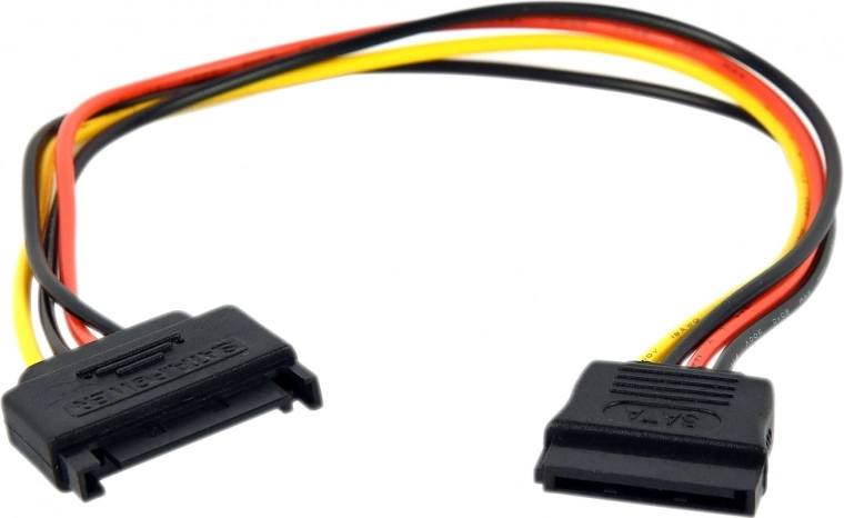 SATA 15-pin male/female power extension cable, 30 cm