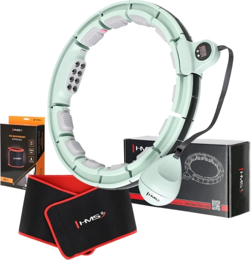 Set masserende hula hoop HMS met teller en magneten + afslankriem BR163, groen