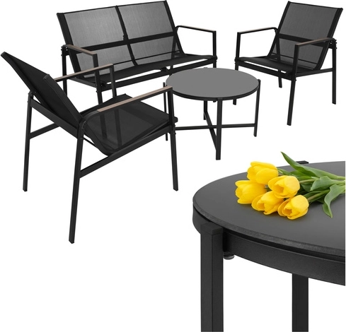 Balkon tuinmeubelset 4-delig GARDLOV met tafel, 2 fauteuils en bank
