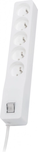 Lestar ZX 510 Surge-Protected Power Strip, 5 outlets, 1.5 m, white