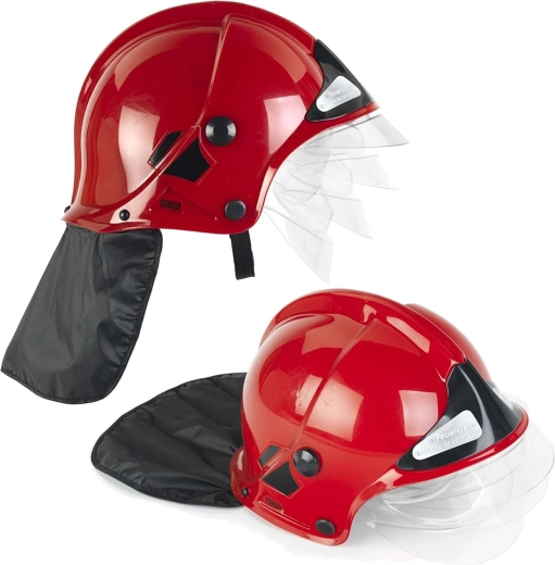 Children’s firefighter helmet with flip-up visor MSA – red
