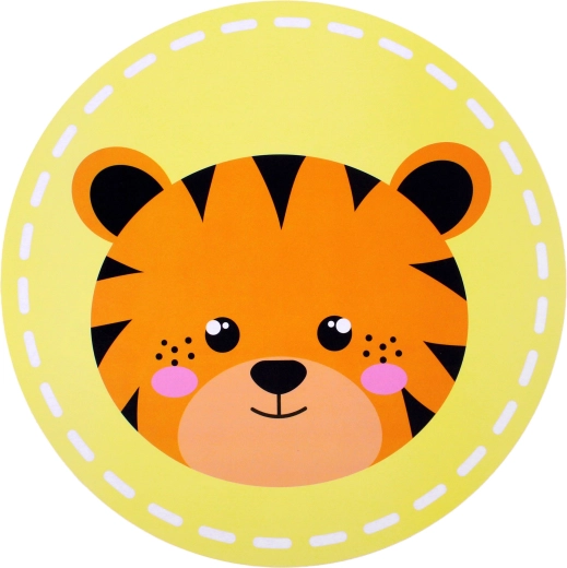 Children's round plastic placemat with tiger 38 cm