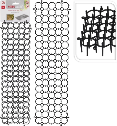 Antidierpinnenmat, zwart, 48 × 13 × 3 cm, 2 stuks