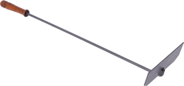 Racloir à cendres avec pelle métallique et poignée en bois