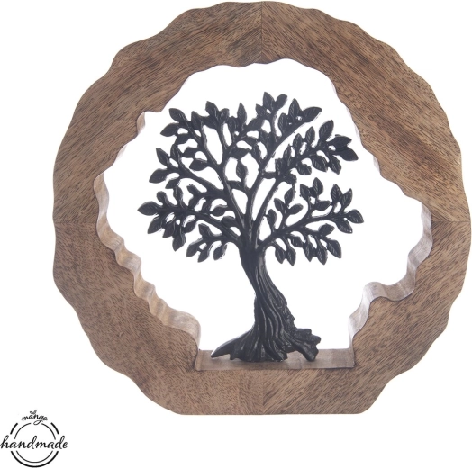 Décoration Arbre de vie en bois et métal Mango