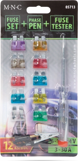 Kit de fusibles plats avec testeur de tension et testeur - 10 pièces