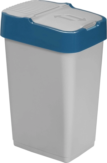 Plastic trash can 60 l with lid, 40 × 33 × 67 cm