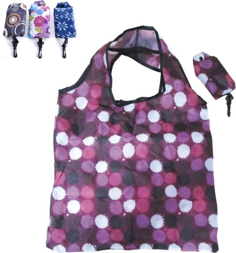 Sac de courses pliable EKO en polyester, petit (assortiment de motifs)
