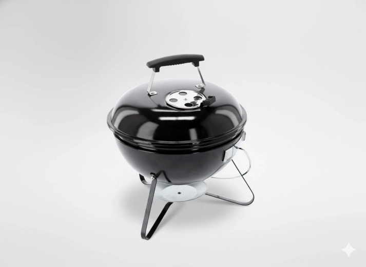 Portable charcoal kettle grill with lid 37 cm