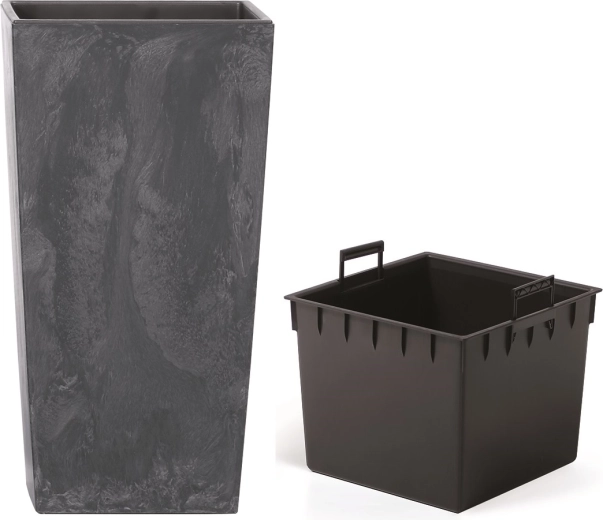Bloempot Urbi Square met betoneffect 40 × 40 × 75 cm, antraciet