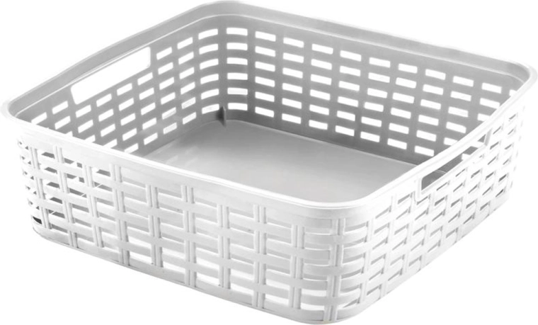 Kunststoff-Aufbewahrungskorb HEIDRUN mit Rattanmuster 29 × 19 × 10 cm – 1 Stück