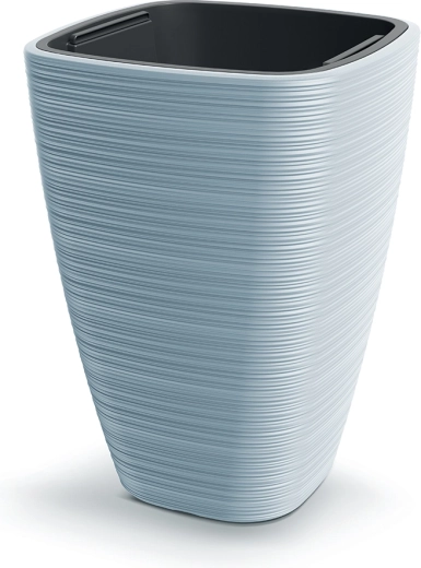 Pot de fleurs Vena Square 38,8 cm gris clair avec insert