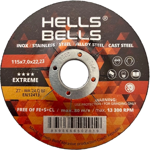 Disque à meuler pour acier 115 × 7 × 22,2 mm