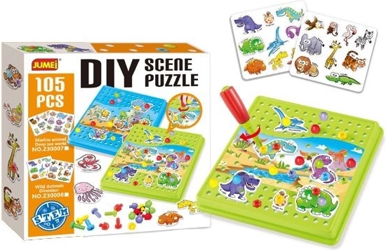 Constructiepuzzel met schroevendraaier (diertjes), 105 onderdelen - 1 stuk