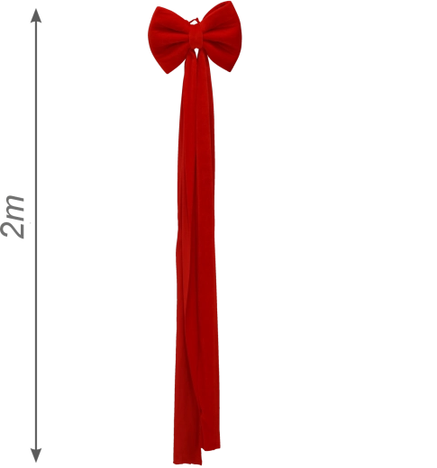 Christmas decorative bow (rosette) red 40 × 200 cm - 1 piece