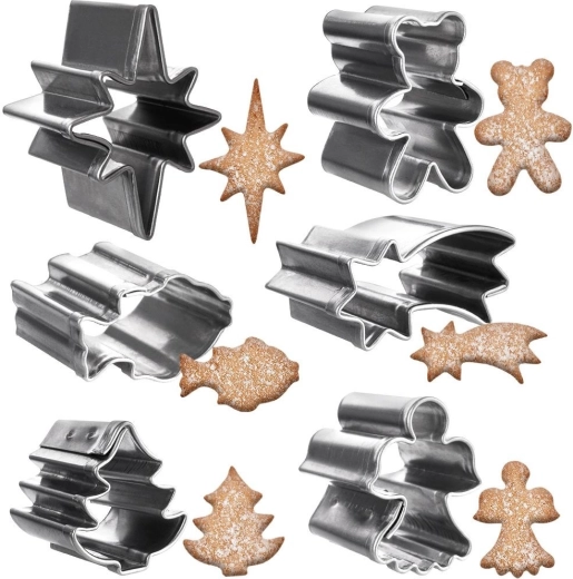 Ensemble de mini emporte-pièces de Noël en acier inoxydable, 6 pcs (2 cm)