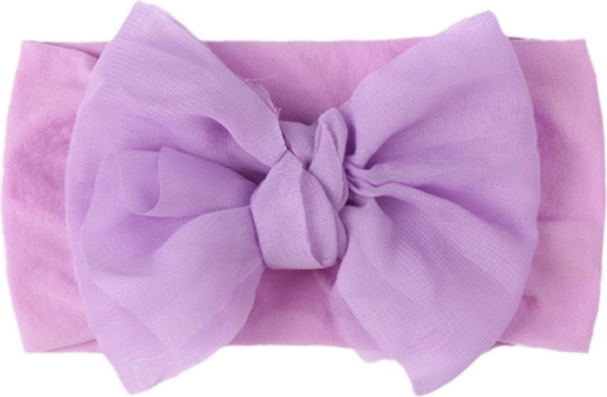 Children's headband with bow - purple, wide