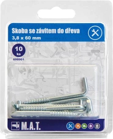 Schroefoog voor hout 60 × 3,8 mm, verzinkt (10 stuks)