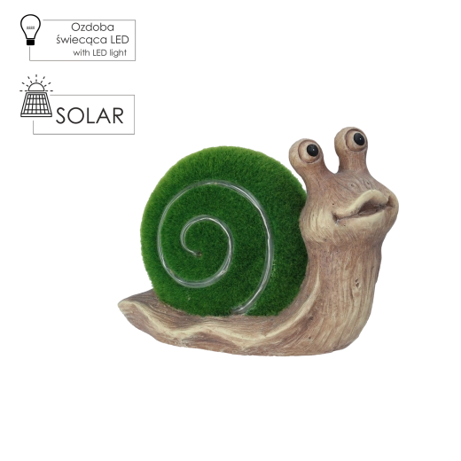 Figurine solaire de jardin escargot avec coquille LED éclairée