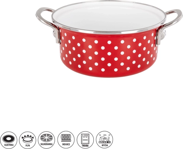 Orion geëmailleerde kookpan Tečka 1,6 l