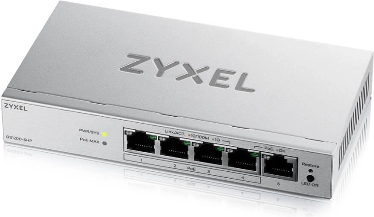Zyxel GS1200-5HP v3 – 5-port Gigabit PoE network-managed switch