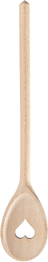 Houten lepel ovaal met hartmotief 30 cm