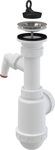 Sink trap with stainless steel strainer DN70 and connector