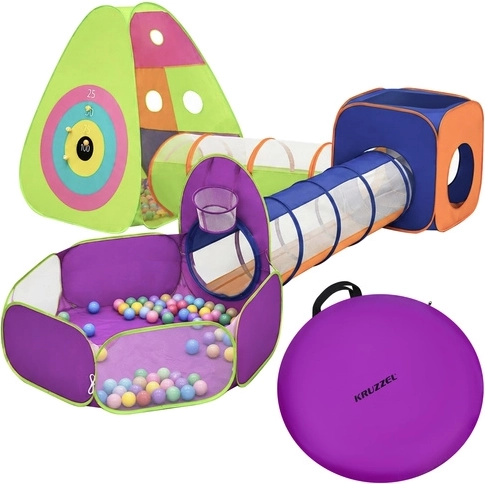 Kruzzel kindertent met tunnels 5-in-1 met droog ballenbad en ballen - 1 stuk